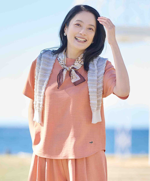 レディース 杢調 ショルダーボタン ブラウス通販 [0301-53114