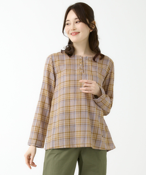 レディース スキッパー チェック柄 ブラウス通販 [0301-55106