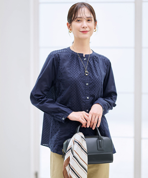 レディース フロッキー ドットデザイン ブラウス通販 [0301-55110