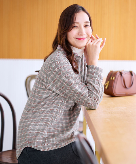 ★未使用　カネコイサオ　チェック　ピコフリル多数　ブラウス ☆未使用 カネコイサオ チェック ピコフリル多数 ブラウス