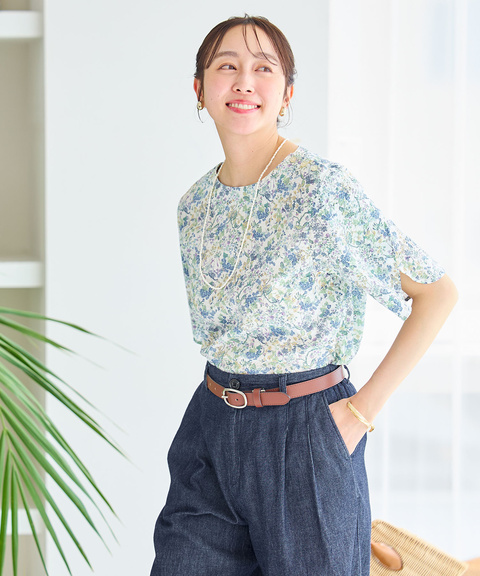 ミラクルウェーブ 花柄 ブラウス【オンラインショップ限定】