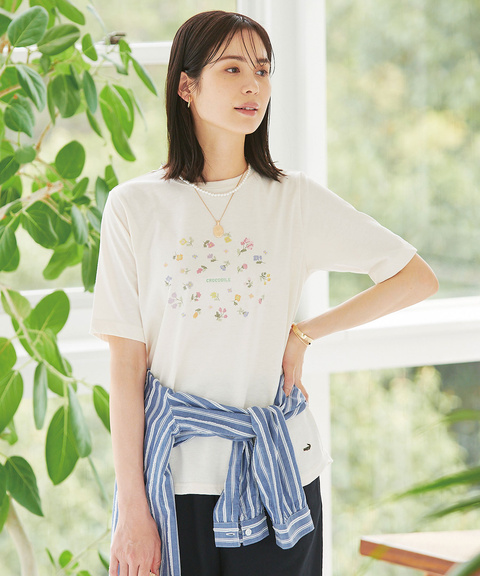 レディース 小花柄 プリント Tシャツ通販 [0302-53211] - クロコダイル