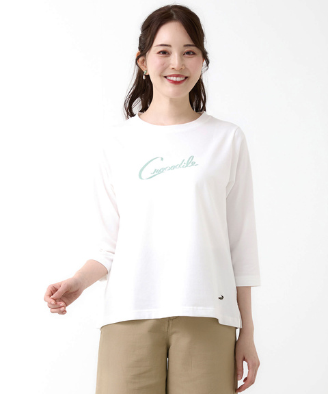 レディース リボンロゴプリント 七分袖 Tシャツ通販 [0302-55206