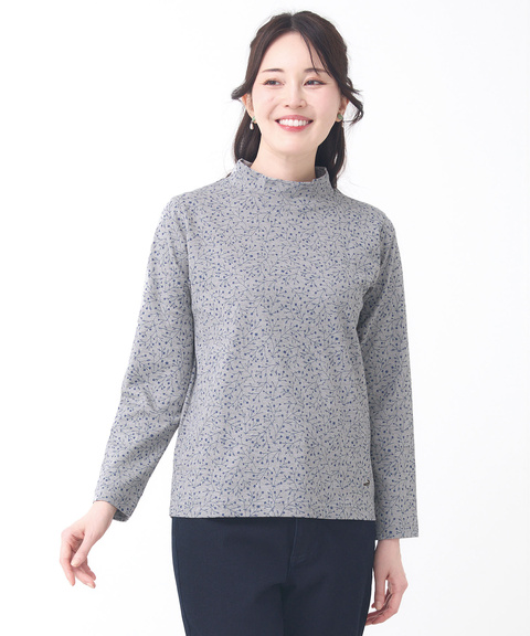 レディース 花柄プリント ハイネック プルオーバー通販 [0302-55232