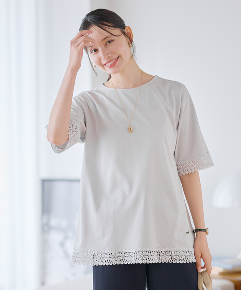 レディース レース チュニック丈 Tシャツ通販 [0302-63236