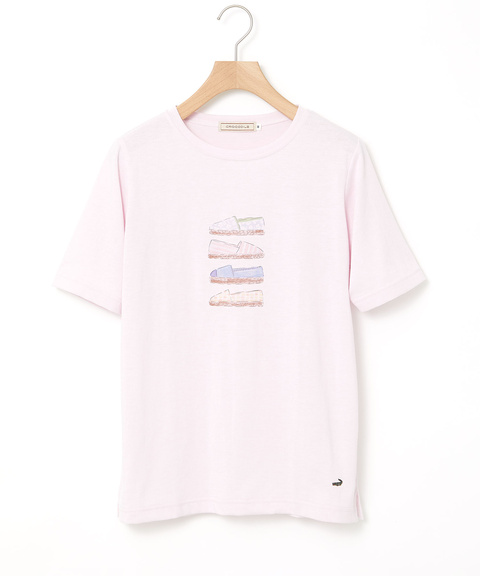 レディース サンダルプリント 半袖 Tシャツ【吸汗速乾】通販 [0302