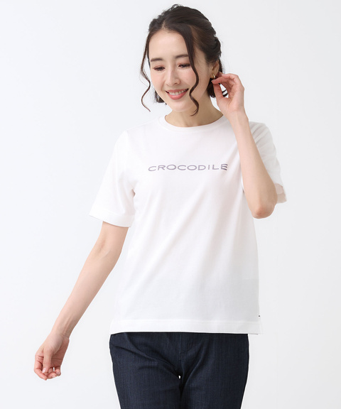 レディース ロゴプリント 半袖 Tシャツ【吸汗速乾】【オンライン