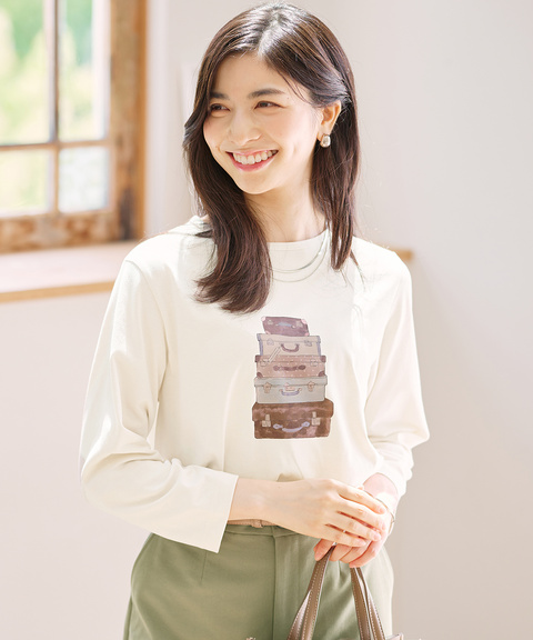 レディース トランク柄プリント 七分袖 Tシャツ通販 [0302-65210