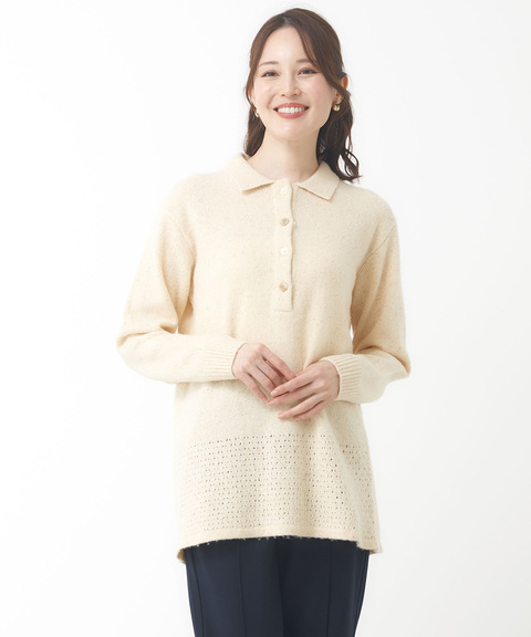 レディース シルクブレンド ネップ ニットチュニック通販 [0303-48302