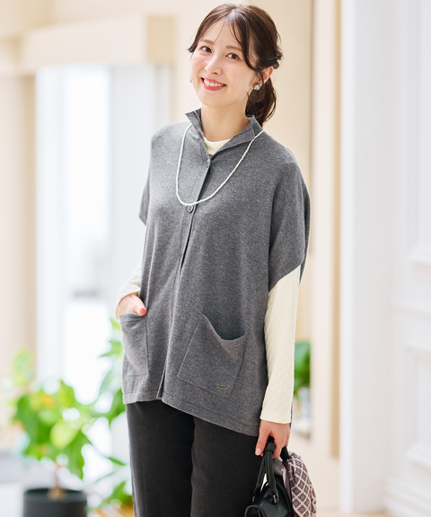 クルニ 24AW ブークレヤーンビッグポケットニット stein エトセンス レディース ウールブレンド ニット ポンチョ通販 [0303-65302