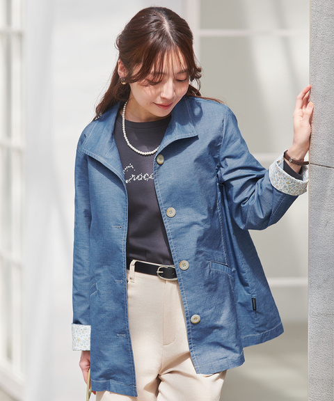 レディース デニムライク カバーオール ジャケット通販 [0304-51406