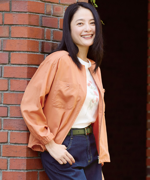 レディース ノーカラー シアー ブルゾン通販 [0304-55401