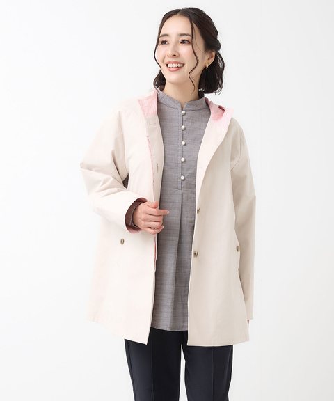 レディース ストライプ バイカラー コート通販 [0304-61401