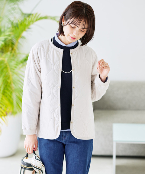 23区 GOLF キルティングジャケット L ホワイト　暖かさ◎ レディース 中綿 キルティング ジャケット通販 [0304-61407