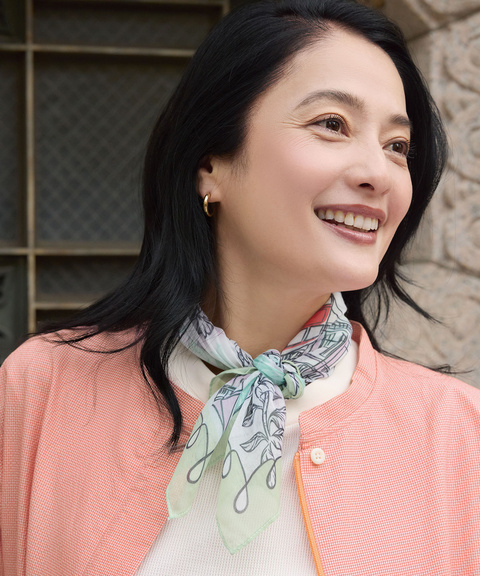 レディース オリジナルイラスト プリント スカーフ通販 [0319-51902