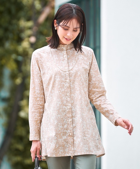 クロコダイル CROCODILE/デザインチュニック LL 紺色 レディース コットン ギャザーデザイン チュニック一部店舗限定