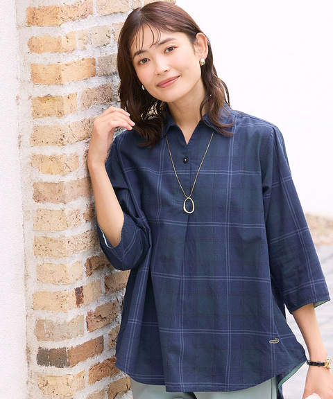 レディース リネンブレンド スキッパー チュニック通販 [0321-63702