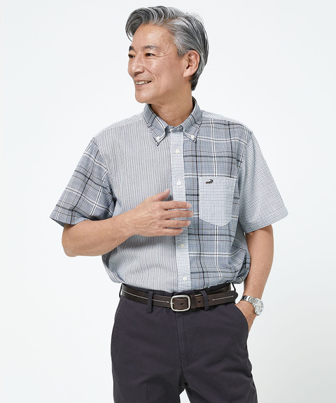 メンズ パナマ織 クレイジーパターン シャツ【吸汗速乾】通販 [1001