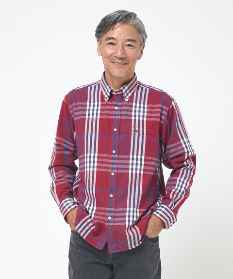 メンズ シャギー加工 タータン柄 シャツ通販 [1001-55121