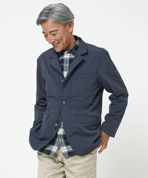5879 新品未使用 クロコダイル ノーカラージャケット ネイビー M ナイロン メンズ タスラン加工 ワッシャー ジャケット通販 [1004-51404