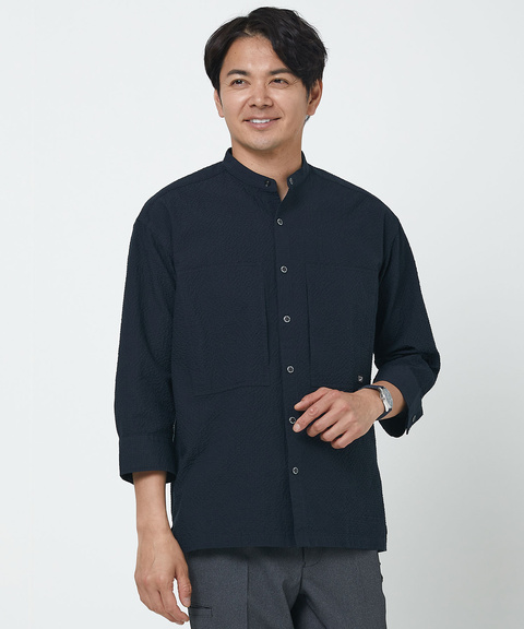 メンズ サッカー ジャカード 七分袖 シャツ通販 [1501-52170