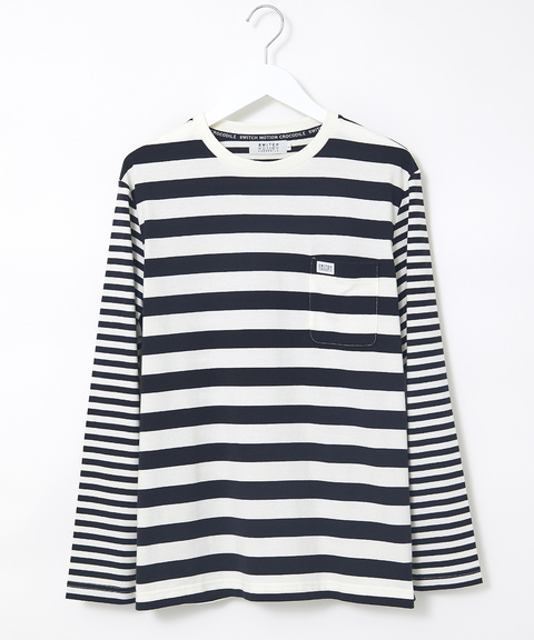 メンズ クレイジー ボーダー柄 カットソー通販 [1502-45274