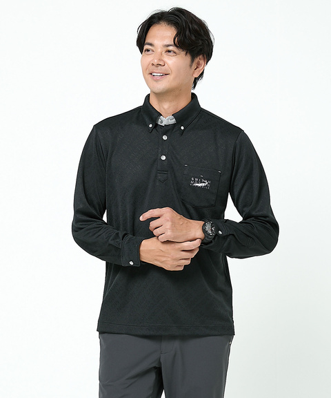 メンズ ジャカード ロゴデザイン ポロシャツ通販 [1502-55274