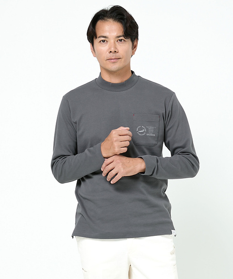 メンズ ハイネック 長袖カットソー【ウガンダ オーガニック コットン