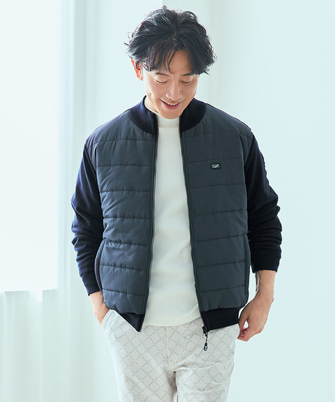 メンズ ニット ドッキング 中綿ブルゾン通販 [1503-57370