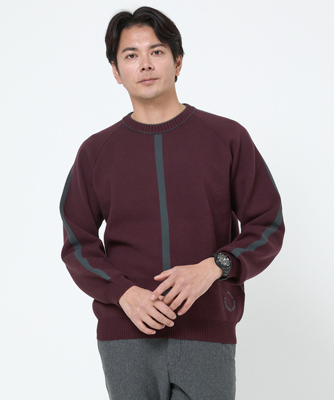 メンズ ウールブレンド ジャカード ニット 【手洗いOK】通販 [1503