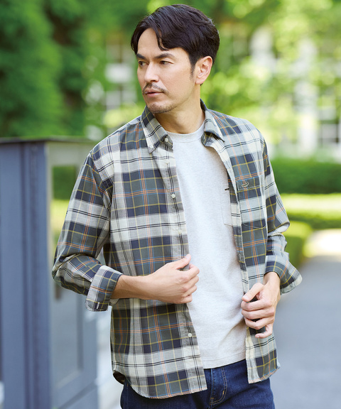 メンズ ピケ素材 チェック柄 シャツ通販 [1601-55103] - クロコダイル