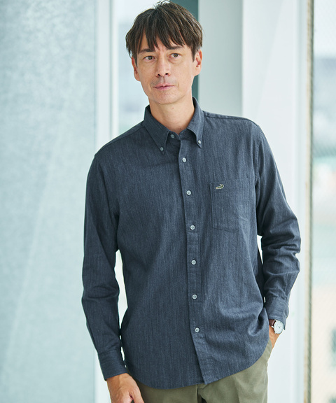 メンズ デニム調 ボタンダウン シャツ通販 [1601-55113