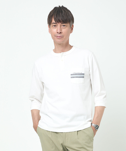 メンズ ヘンリーネック 七分袖 Tシャツ【吸汗速乾】通販 [1602