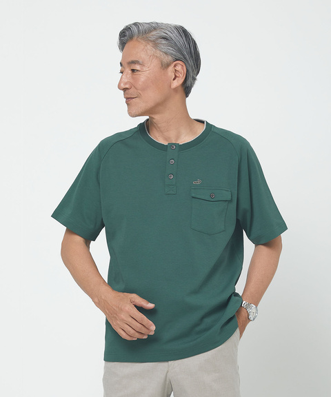 メンズ ポンチ ヘンリーネック Tシャツ通販 [1602-53211