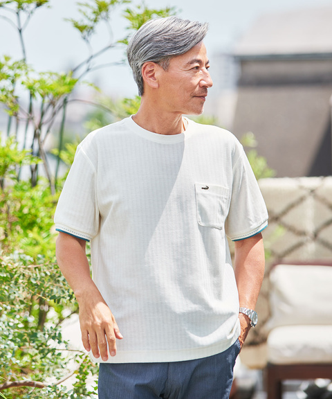 メンズ ヘリボーン リブライン Tシャツ【吸汗速乾】通販 [1602-53225