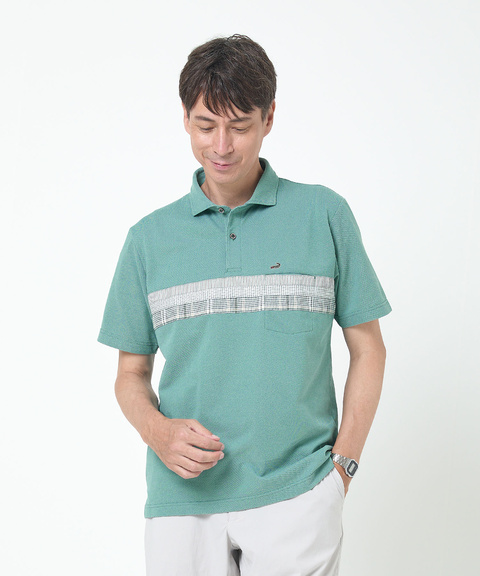 メンズ 切り替えデザイン 鹿の子 ポロシャツ【吸汗速乾】通販 [1602