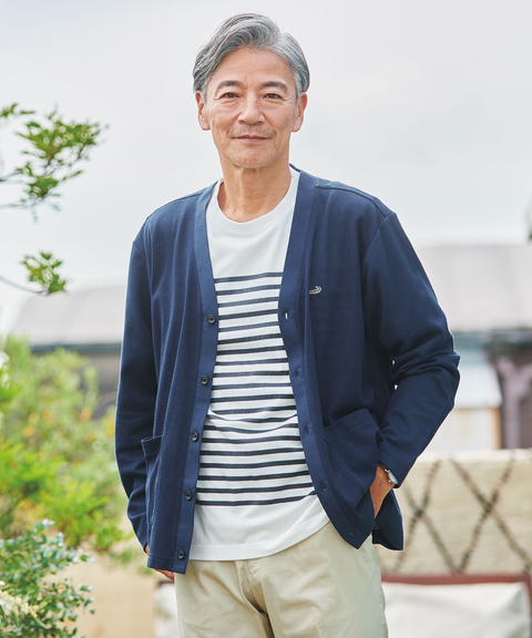 メンズ メッシュ調 Vネック カーディガン【吸汗速乾】通販 [1602-53242