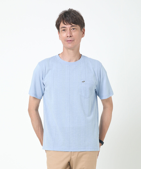 メンズ サッカー素材 ストライプ柄 Tシャツ通販 [1602-54227