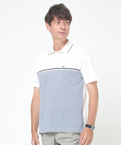 【美品】COMME des GARCONS HOMME 切替ボーダーポロシャツ COMME des GARCONS HOMME コムデギャルソンオムCOMME アウトシーム