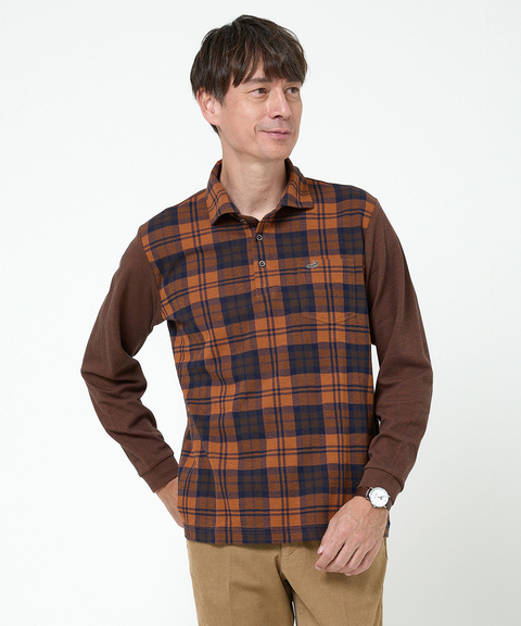 メンズ ブラックウォッチ 切り替え ポロシャツ通販 [1602-55210