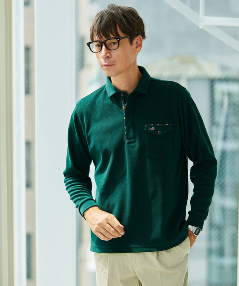 メンズ 起毛 共襟 ポロシャツ通販 [1602-55215] - クロコダイル