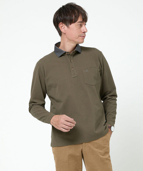 メンズ 襟布帛 デザイン ポロシャツ通販 [1602-56200] - クロコダイル