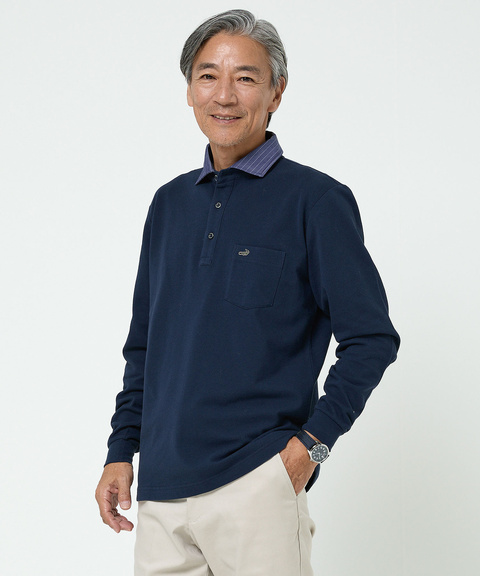 メンズ 襟布帛 デザイン ポロシャツ通販 [1602-56200] - クロコダイル