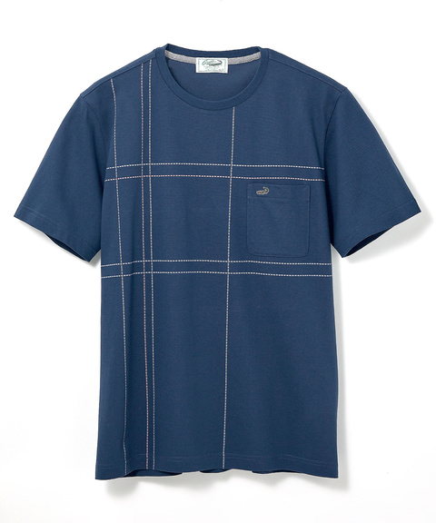 メンズ スノーコットン パネルチェック Tシャツ【接触冷感】通販 [1602