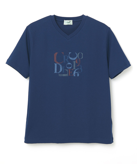 メンズ ロゴプリント Vネック Tシャツ通販 [1602-64218