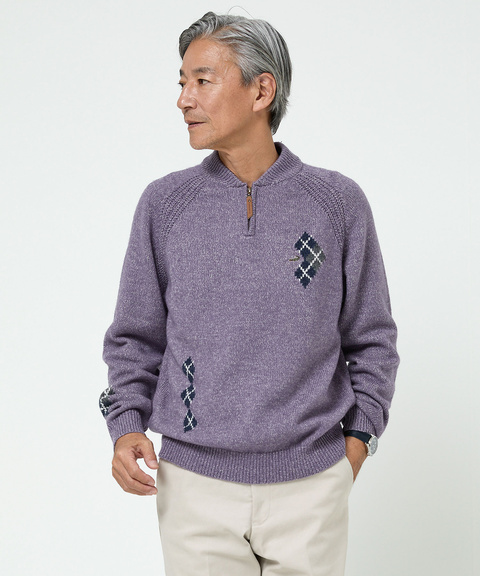 メンズ ハーフジップ 配色 ニット通販 [1603-57303] - クロコダイル