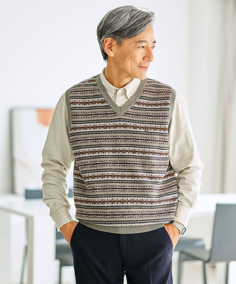 R&D.M.Co ウールフェルトニットベスト 50%OFF】(5862) R&D.M.Co-/OLDMANS TAILOR(アールアンドディーエムコー