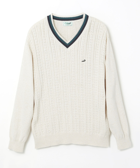 メンズ ケーブル柄 チルデン ニット【手洗いOK】通販 [1603-61301