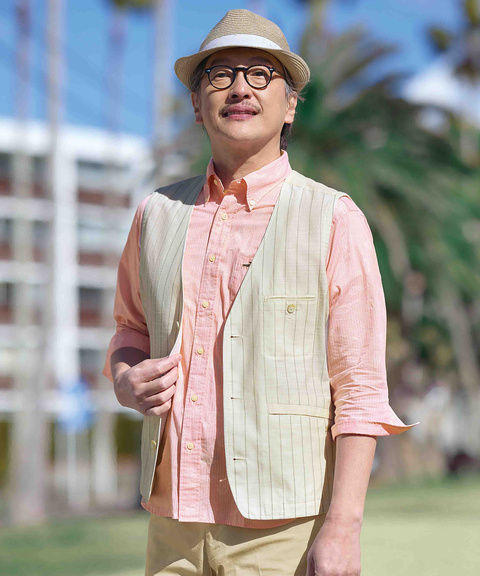 メンズ ストライプ柄 ベスト【吸汗速乾】通販 [1604-53412