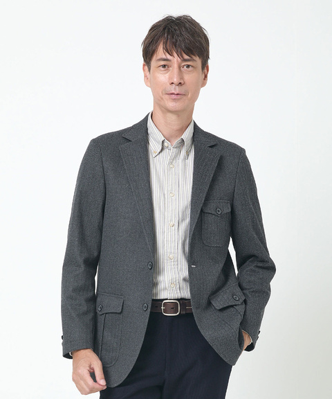 メンズ ウールライク ヘリンボーン ジャケット通販 [1604-57405